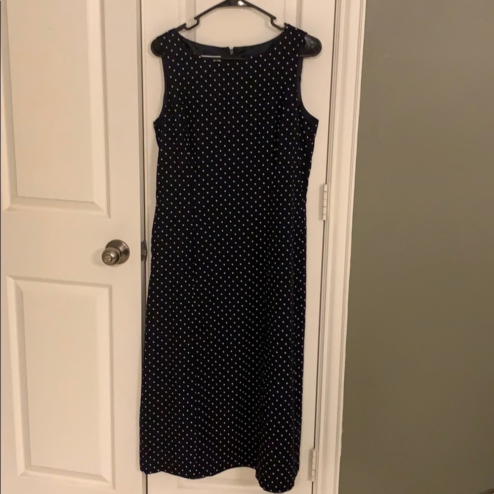 Talbots Navy and white dress